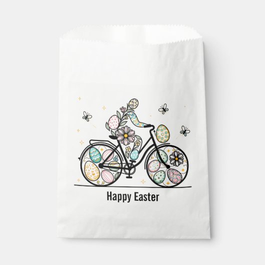 Custom Name Easter Bicycle Design Bedankzakje (Voorkant)
