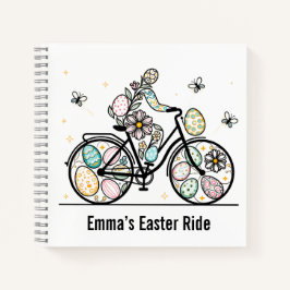 Custom Name Easter Bicycle Design Notitieboek