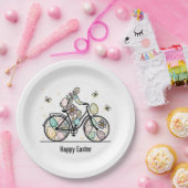 Custom Name Easter Bicycle Design Papieren Bordje (Feest)