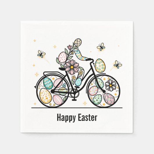 Custom Name Easter Bicycle Design Servet (Voorkant)