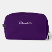 Custom Name Elegant Deep Purple Dopp Kit  Toilettasje (Voorkant)