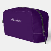 Custom Name Elegant Deep Purple Dopp Kit  Toilettasje (Rechterhoek)