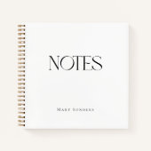 Custom Name Elegant Minimal Notes Notitieboek (Voorkant)