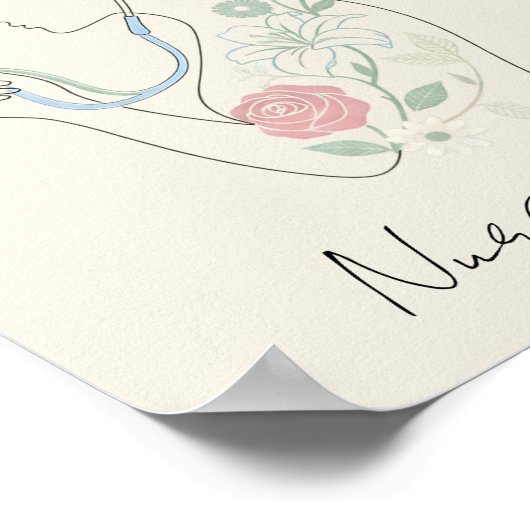 Custom Name Elegant Nurse Silhouette Poster (Hoek)