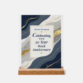 Custom Name Employee 30 Year Work Anniversary Acryl Bord
