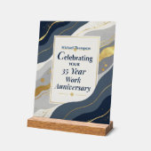 Custom Name Employee 35 Year Work Anniversary Acryl Bord (Hoek)