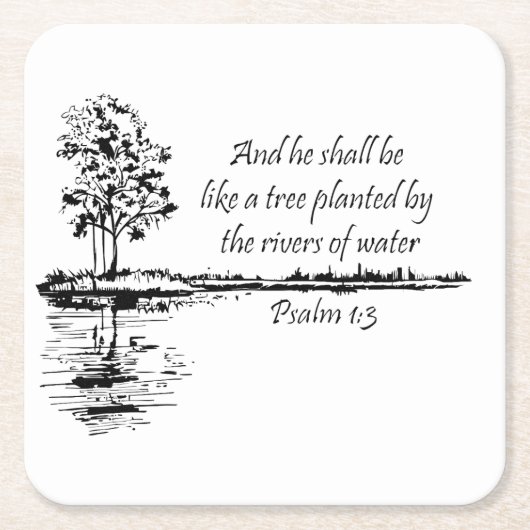 Custom Name Encouraging Scripture Psalm 1:3 Kartonnen Onderzetters (Voorkant)