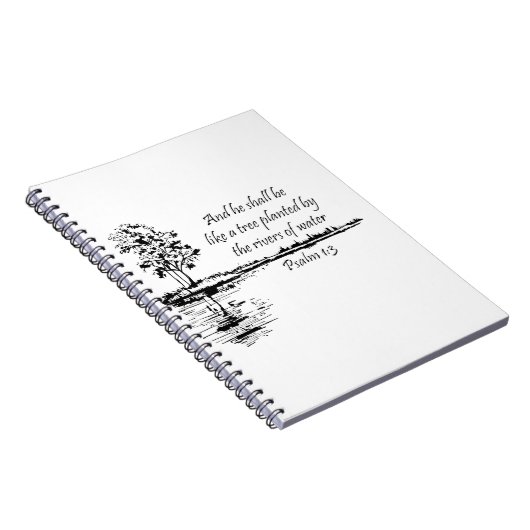Custom Name Encouraging Scripture Psalm 1:3 Notitieboek (Rechterzijde)