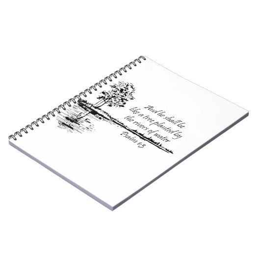 Custom Name Encouraging Scripture Psalm 1:3 Notitieboek (Linkerzijde)