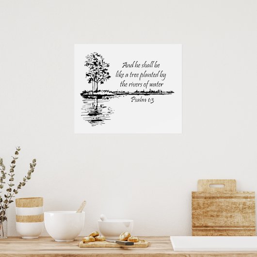 Custom Name Encouraging Scripture Psalm 1:3 Poster (Keuken)