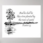 Custom Name Encouraging Scripture Psalm 1:3 Poster (Voorkant)