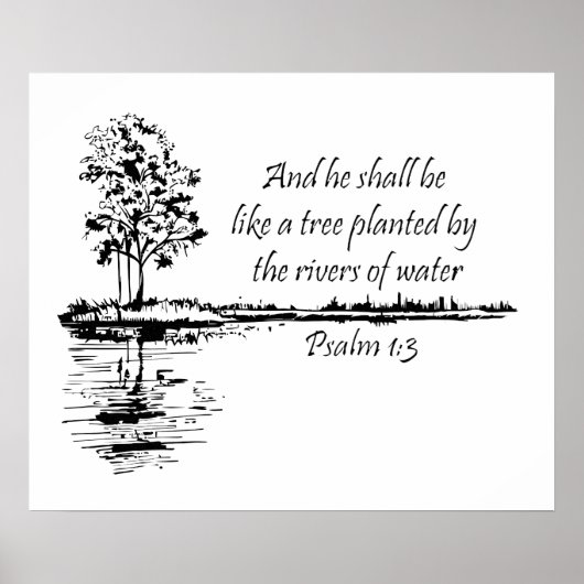 Custom Name Encouraging Scripture Psalm 1:3 Poster (Voorkant)