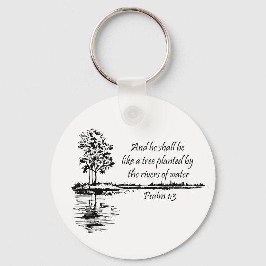Custom Name Encouraging Scripture Psalm 1:3  Sleutelhanger (Voorkant)