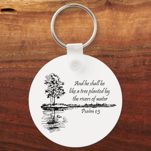Custom Name Encouraging Scripture Psalm 1:3 Sleutelhanger (Voorkant)