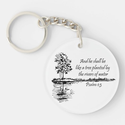 Custom Name Encouraging Scripture Psalm 1:3  Sleutelhanger (Voorkant)