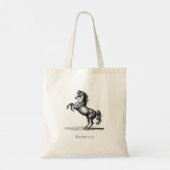 Custom Name Equestrian Vintage Horse Tote Bag (Achterkant)