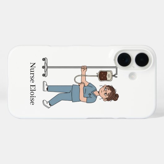 Custom Name Exhausted Nurse Coffee IV Phone Case (Achterkant (horizontaal))