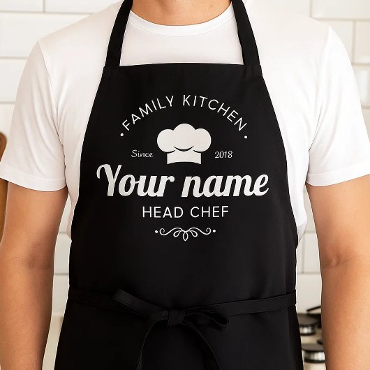Custom Name Family Kitchen Head Chef Apron Schort
