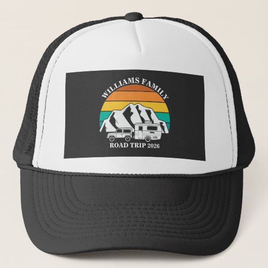 custom name family vacation mountain Road Trip Trucker Pet (Voorkant)