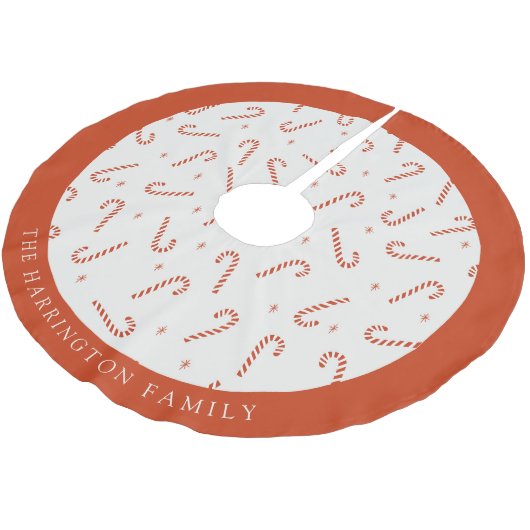 Custom Name Festive Candy Cane Christmas  Kerstboom Rok (Gekanteld)