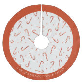Custom Name Festive Candy Cane Christmas  Kerstboom Rok (Voorkant)