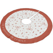 Custom Name Festive Red White Christmas  Kerstboom Rok (Gekanteld)