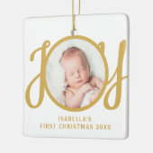 Custom Name First Christmas Photo Keepsake Keramisch Ornament (Links)