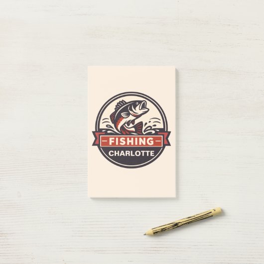 Custom Name Fishing Post-it® Notes (Op bureau)