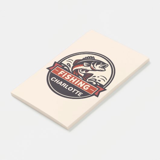 Custom Name Fishing Post-it® Notes (Schuin)