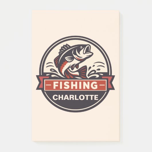 Custom Name Fishing Post-it® Notes (Voorkant)