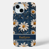 Custom Name Floral Embroidered Phone Case (Achterkant)