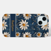 Custom Name Floral Embroidered Phone Case (Achterkant (horizontaal))