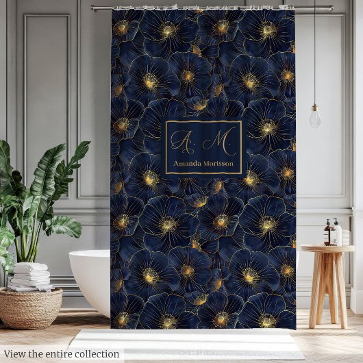 Custom Name Floral Personalized Shower Curtain Douchegordijn