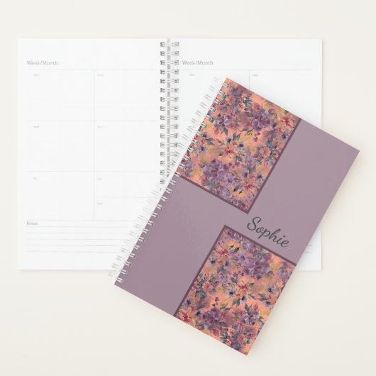 Custom Name Floral Planner Notebook (Display)