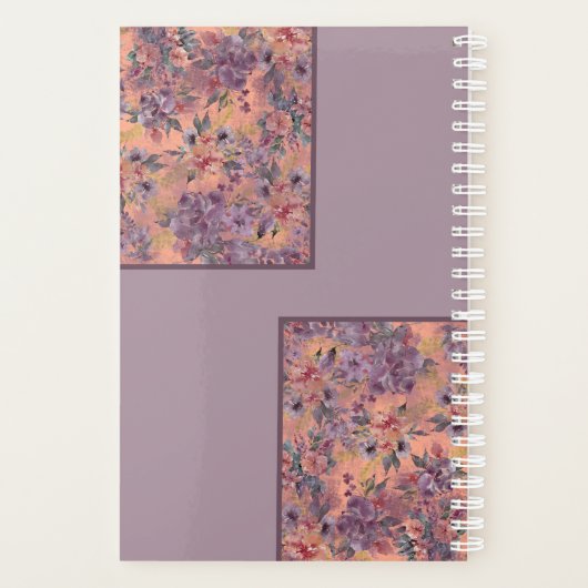 Custom Name Floral Planner Notebook (Achterkant)