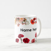 Custom Name Flower Mug Koffiemok (Voorkant rechts)