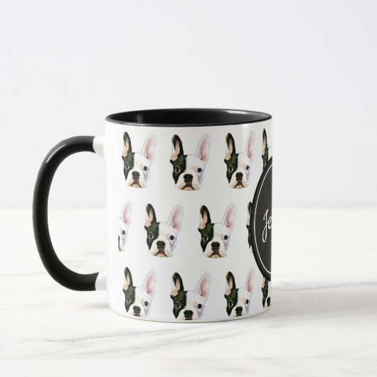 Custom Name French Bulldog Coffee Mug Mok (Links)