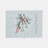 Custom Name Frosted Winter Berry Throw Personalize Fleece Deken (Voorkant (Horizontaal))