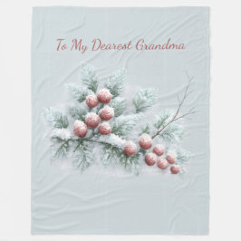 Custom Name Frosted Winter Berry Throw Personalize Fleece Deken