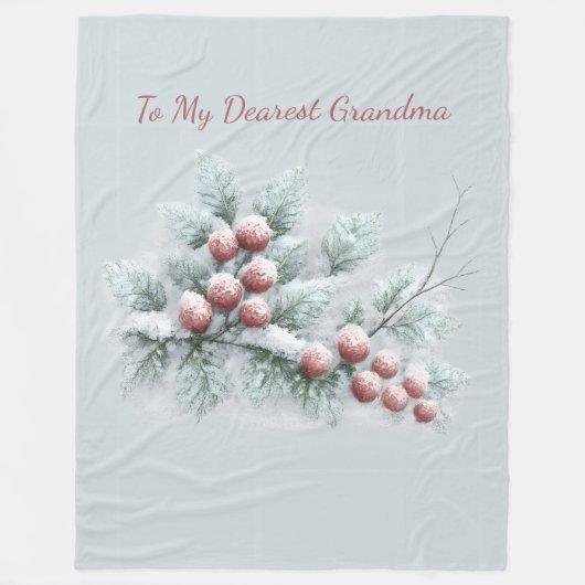 Custom Name Frosted Winter Berry Throw Personalize Fleece Deken (Voorkant)