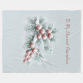 Custom Name Frosted Winter Berry Throw Personalize Fleece Deken (Voorkant (Horizontaal))