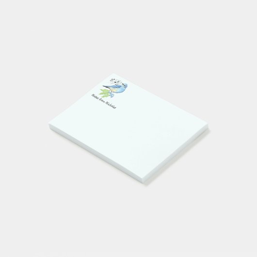 Custom Name Fun Bluebird Bird Nature Art Post-it® Notes (Schuin)