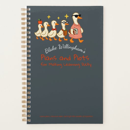Custom Name Fun Cool Teacher Goose Planner (Voorkant)