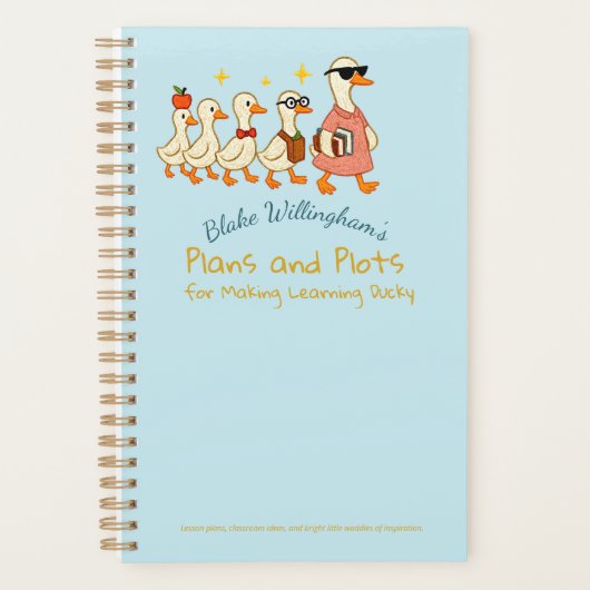 Custom Name Fun Cool Teacher Goose Planner (Voorkant)