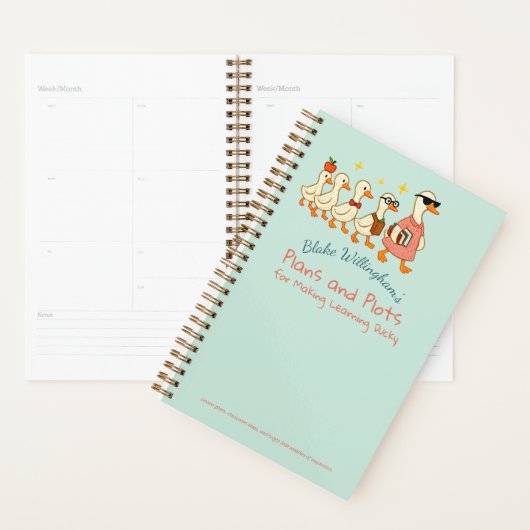 Custom Name Fun Cool Teacher Goose Planner (Display)