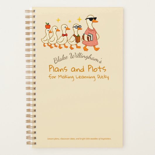 Custom Name Fun Cool Teacher Goose Planner (Voorkant)