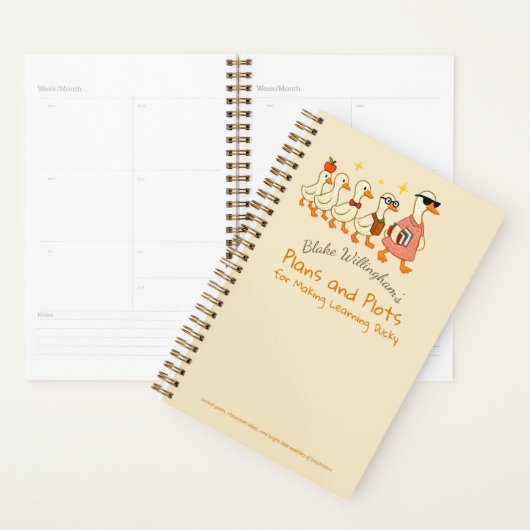Custom Name Fun Cool Teacher Goose Planner (Display)
