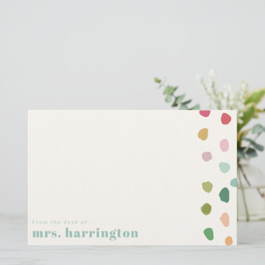 Custom Name, Fun Gift for Teachers Stationery Briefpapier (Staand voorkant)