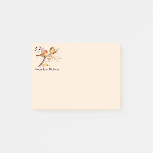 Custom Name Fun Sparrow Bird Nature Art Post-it® Notes (Voorkant)