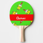 Custom name funny clowns on green tafeltennisbatje (Voorkant)